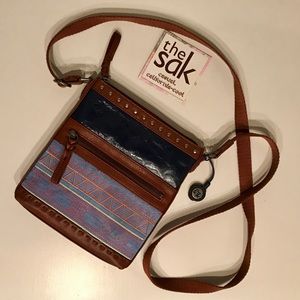 The Sak Leather and Embroidered Crossbody Bag